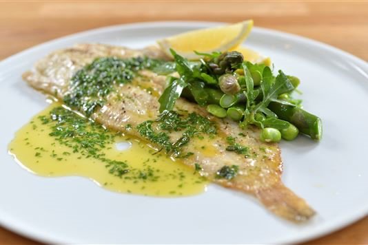 Rachel Allen’s baked Dover sole with herb butter recipe