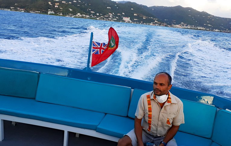 Amdeep on a boat