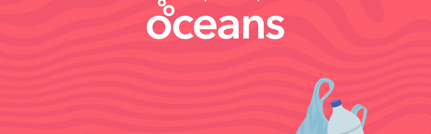 Plastic challenge with Oceans logo