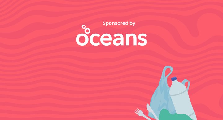 Plastic challenge with Oceans logo