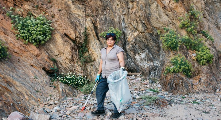 Vaishalli beach clean, Plymouth, Billy Barraclough