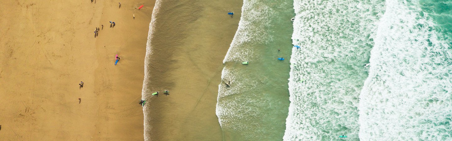 Newquay sea aerial photo Louis Reed